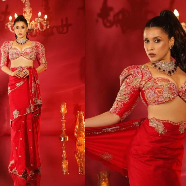 Mannara Chopra Stuns in Red Saree, Breaks the Internet&hellip;