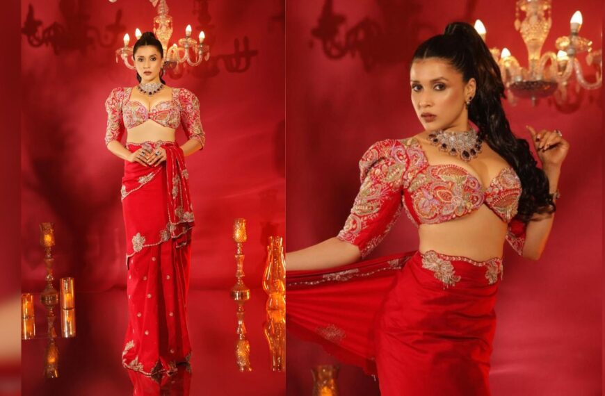 Mannara Chopra Stuns in Red Saree,&hellip;
