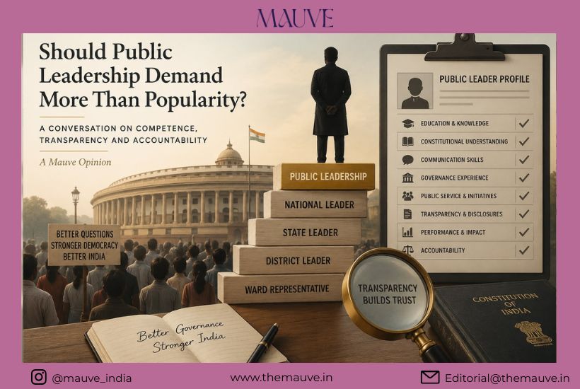 Illustration representing public leadership, governance and accountability in India for The Mauve Opinion.