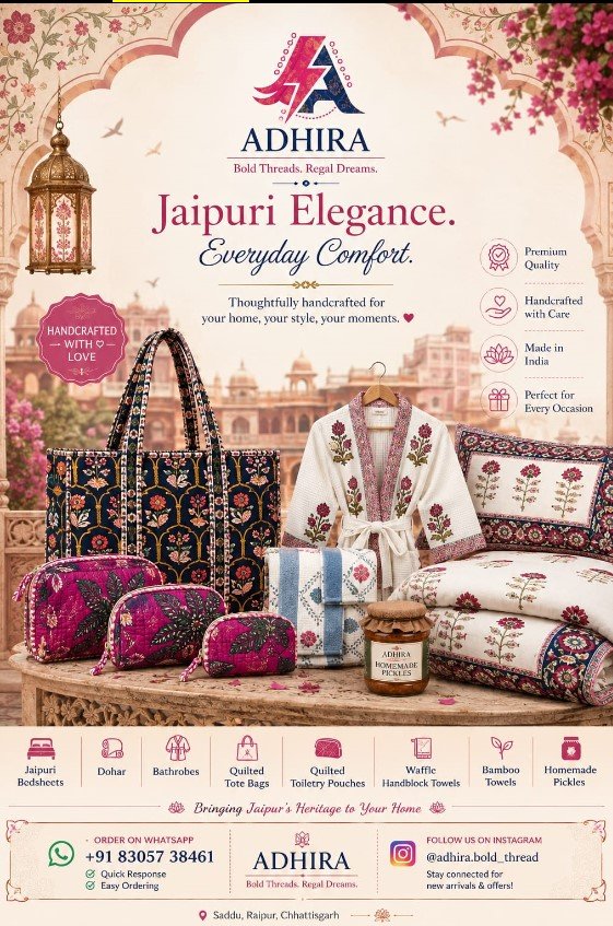 Handmade Jaipuri cotton bedsheet for Raksha Bandhan gift