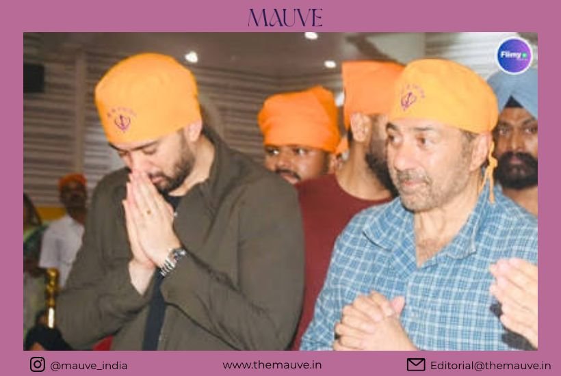 sunny deol and karn deol taking blessing at patna saheb